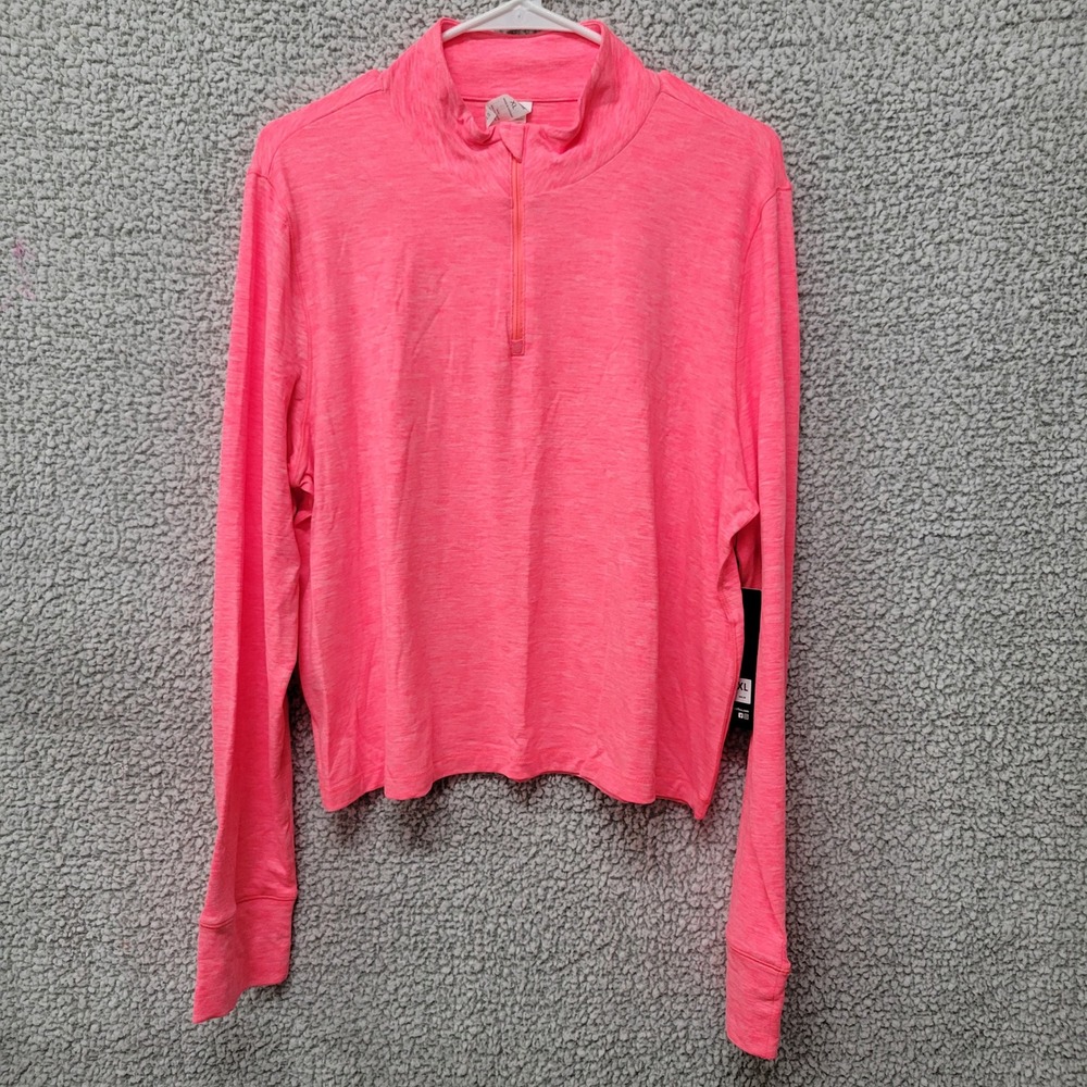 90 Degree by Reflex Womens XL Neon Pink Heather Quarter Zip Pullover Long Sleeve